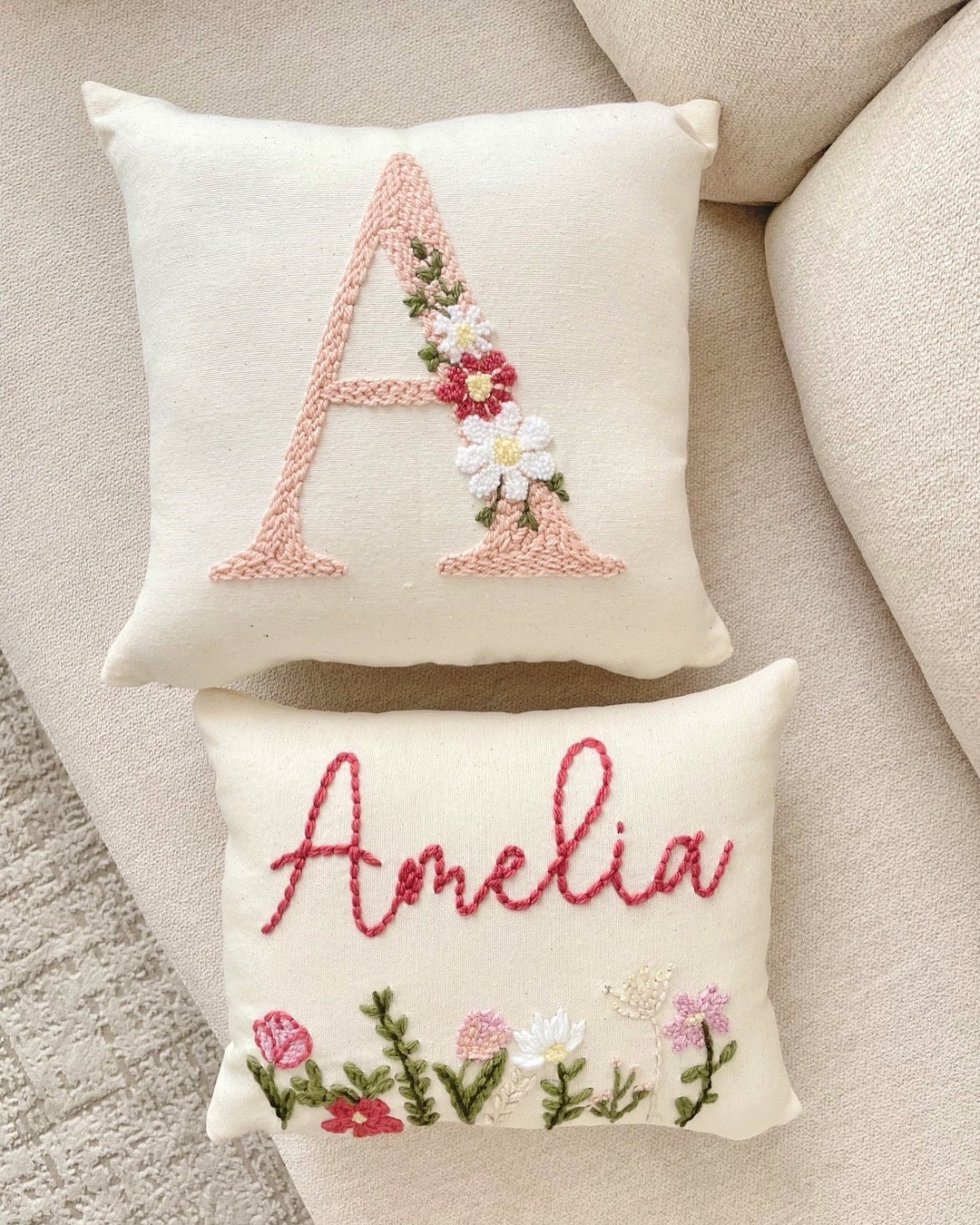 Cojin Letra Floral